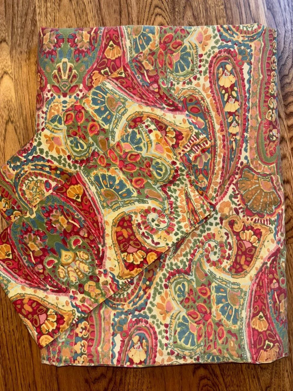 Pottery Barn Rosalie Warm Paisley Queen Duvet & 2 Shams FLORAL COLORFUL MODERN